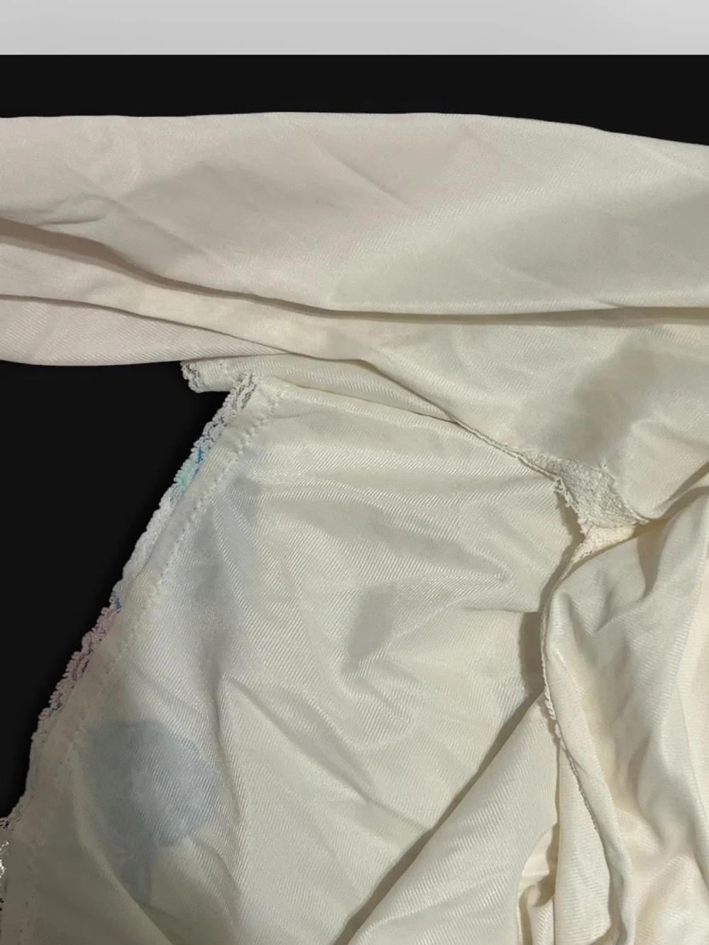 Sears White Laced Slip with slit